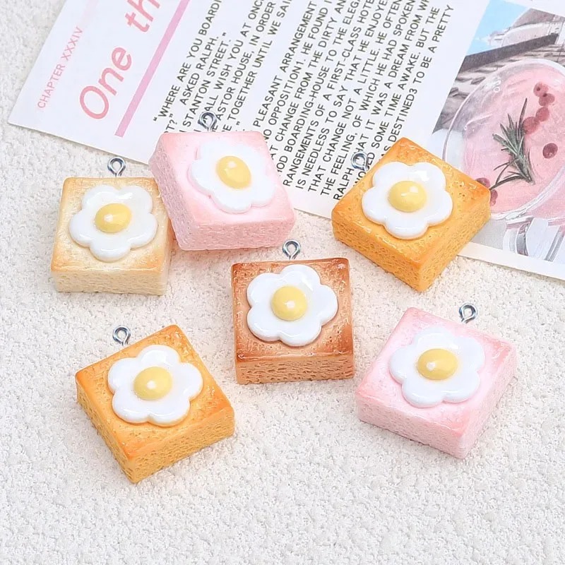 Resin Craft Ideas - 10Pcs Fake Flower Egg Toast Resin