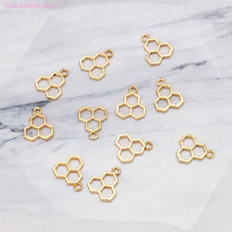 62KE 10x/Set Gold Honeycomb Bl - Bezels Set Pendant review and price