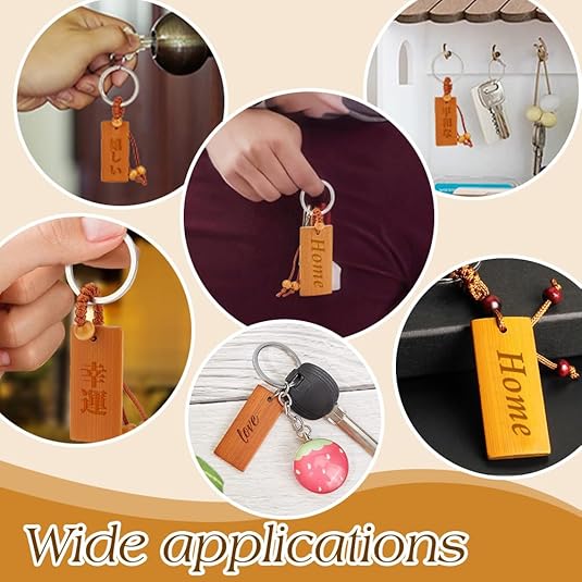 50pcs Wooden Tags Key Ring Bla - Wood Ring Blank review and price