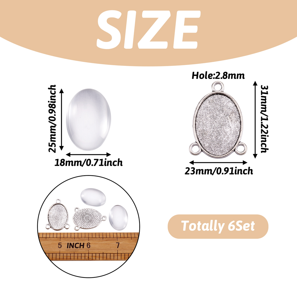 6sets Oval Alloy Pendant Blank - Bezels Set Pendant review and price