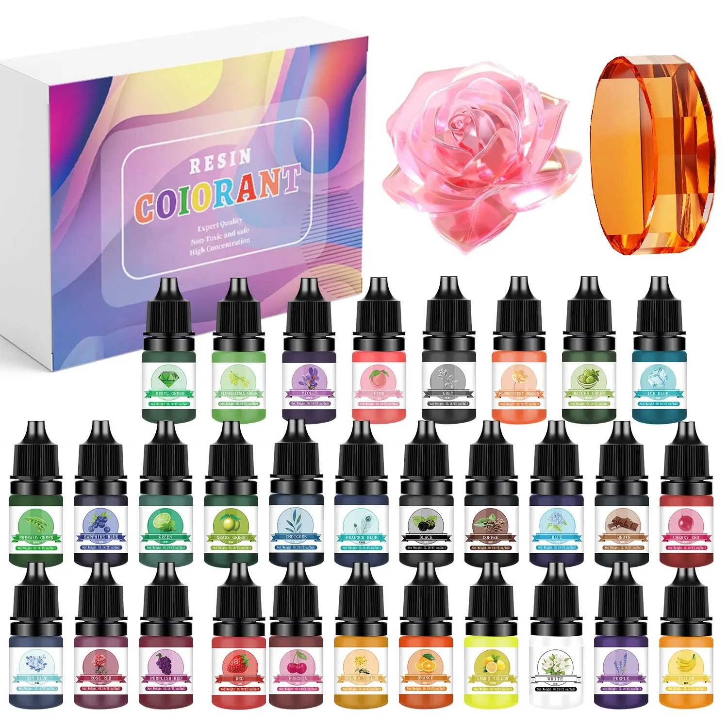 30Colors 5ml Epoxy Resin Pigme - Epoxy Uv Resin Kit review and price