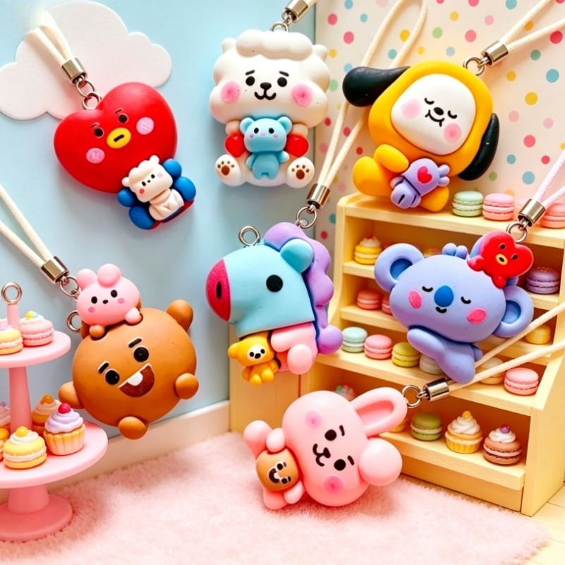 7pcs BT21 Resin Cartoon Charm  - Resin Craft Supplies review and price