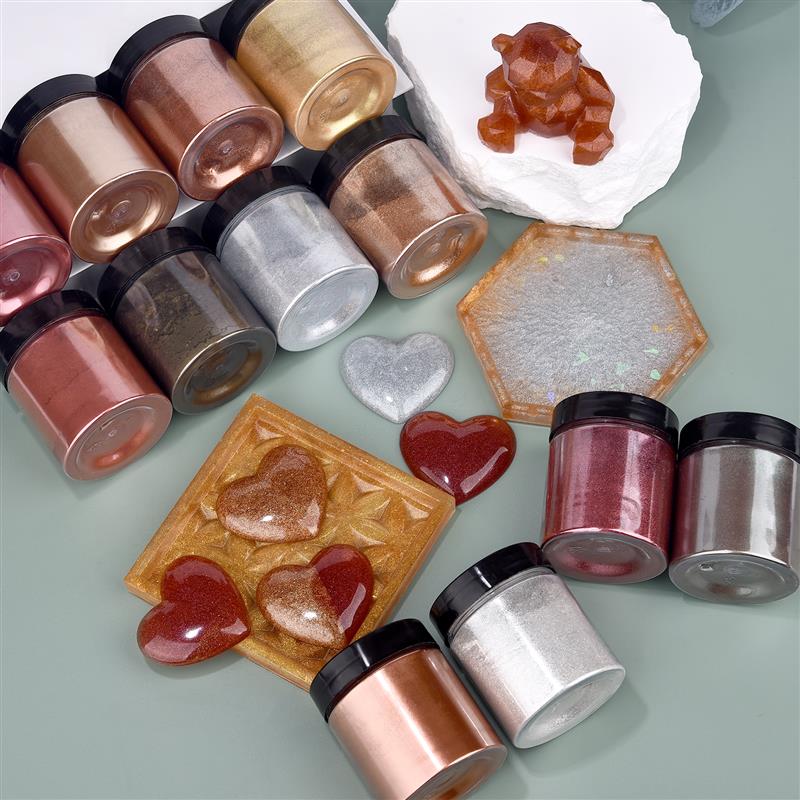 50g Shimmer Metallic Gold Silv - Resin Pigment Set review and price