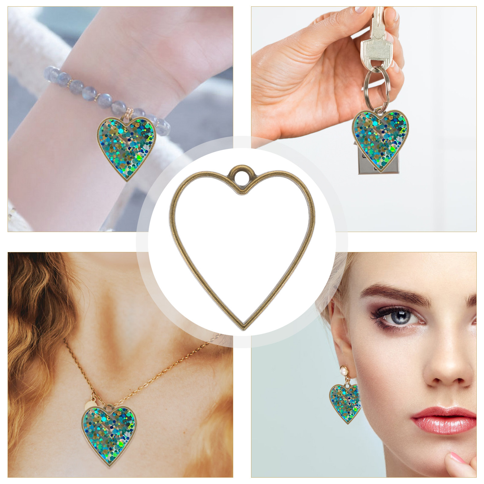 50Pcs DIY Resin Jewelry Bezels - Bezels Set Pendant review and price