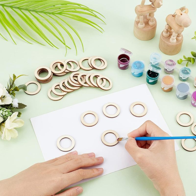 100 Pcs 30mm Natural Wood Ring - Wood Ring Blank review and price