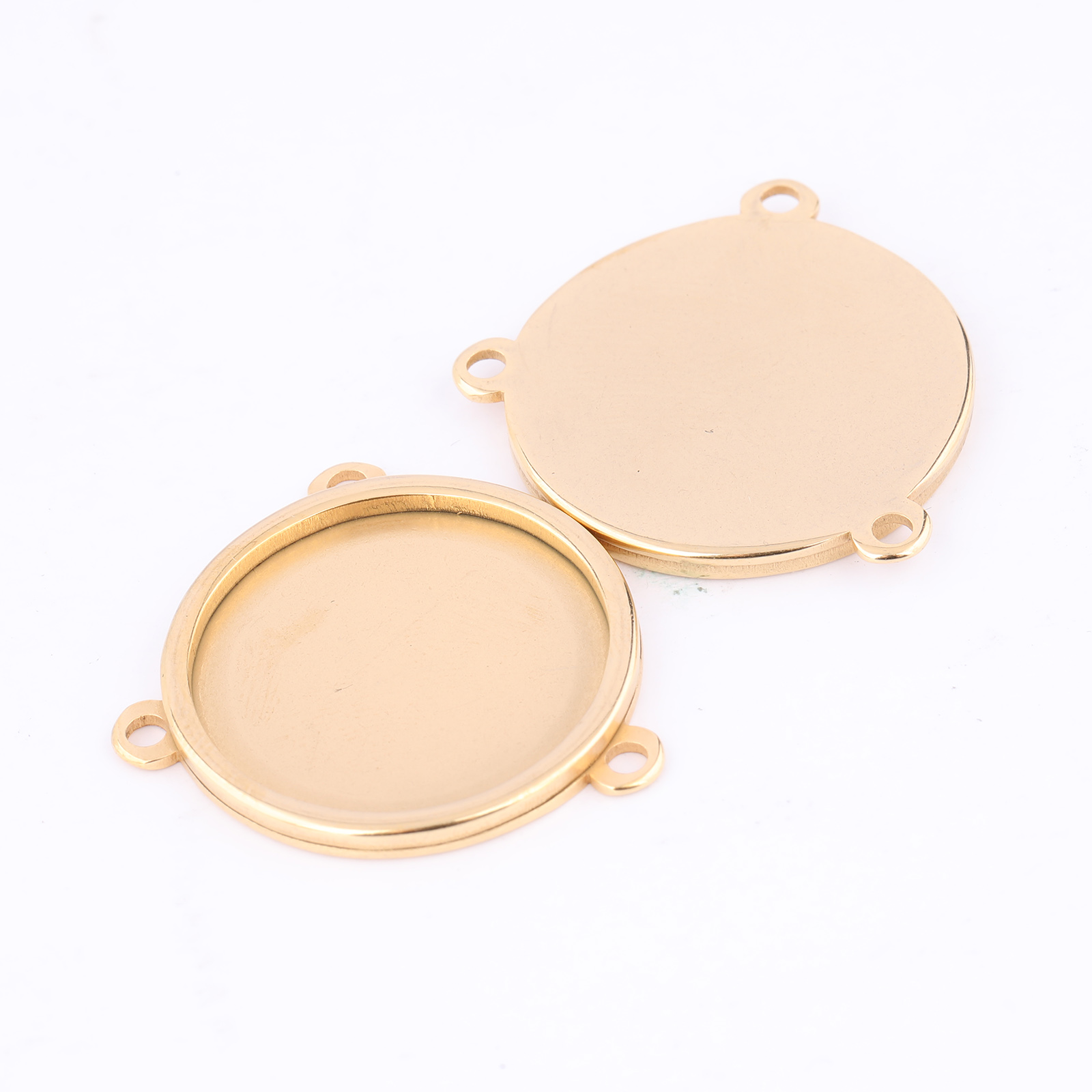 5pcs Stainless Steel Gold Plat - Bezels Set Pendant review and price